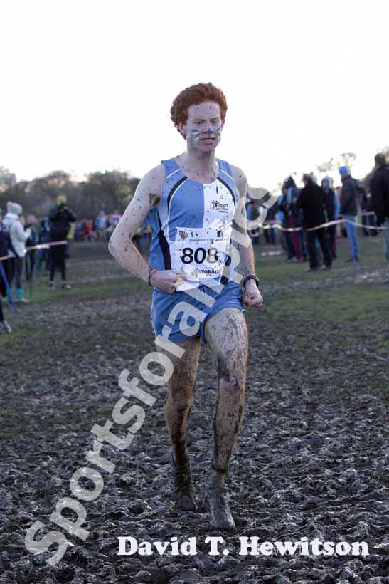 Toby Loveridge (st. Mary's University College) wins the B Race, BUCS Cross Country Championships, Bodington Hall Playing Fields, University of Leeds.